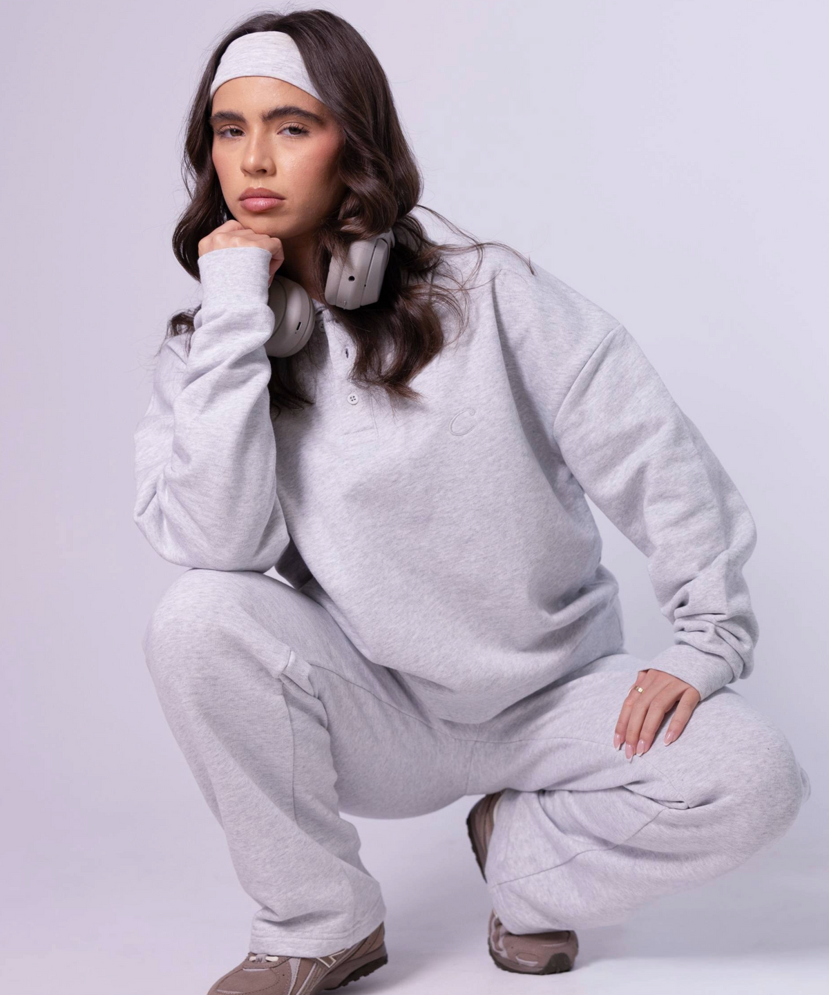 Classic Rugby Sweatshirt Grey Marl
