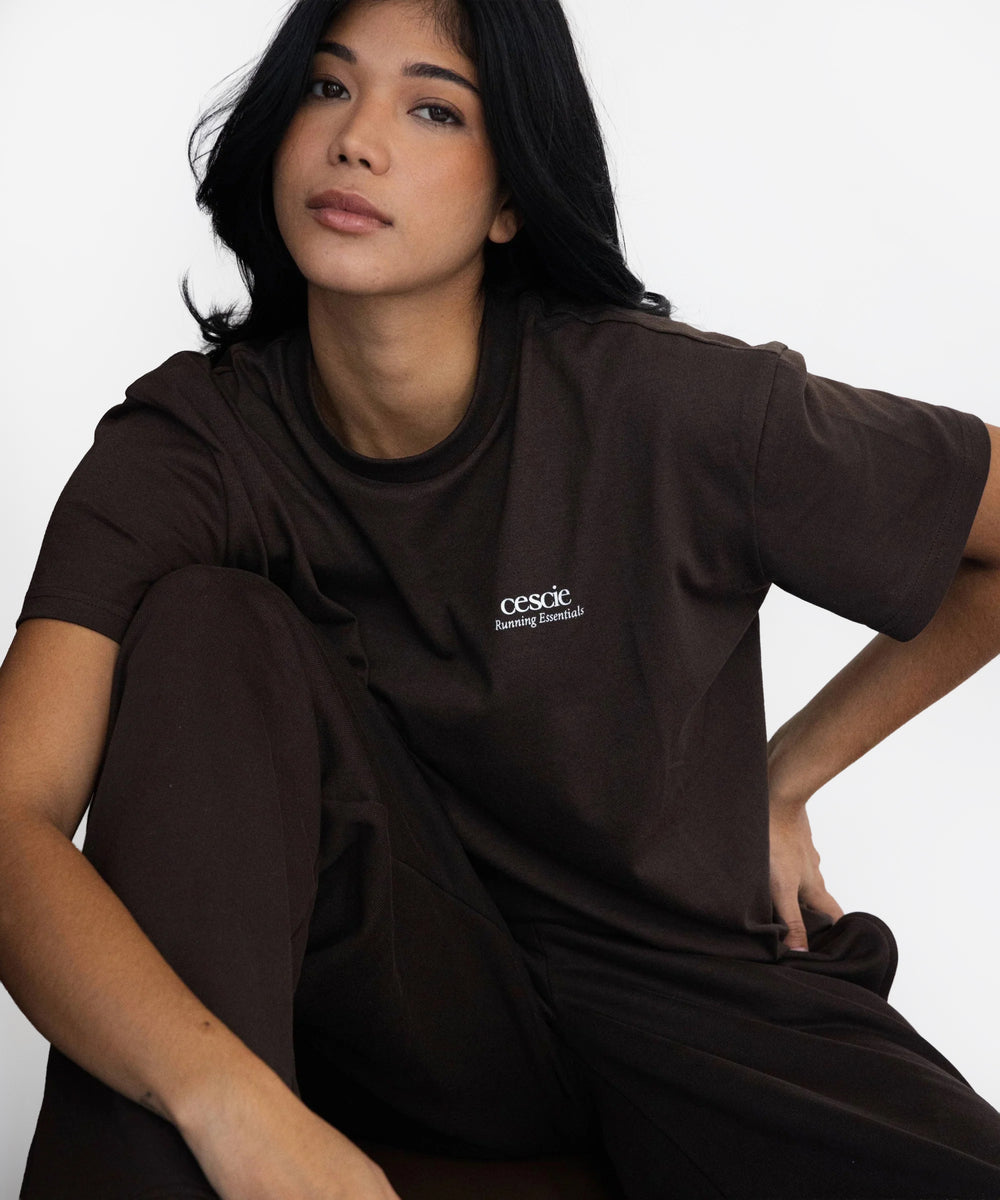 Running Essentials Oversized T-Shirt Deep Brown