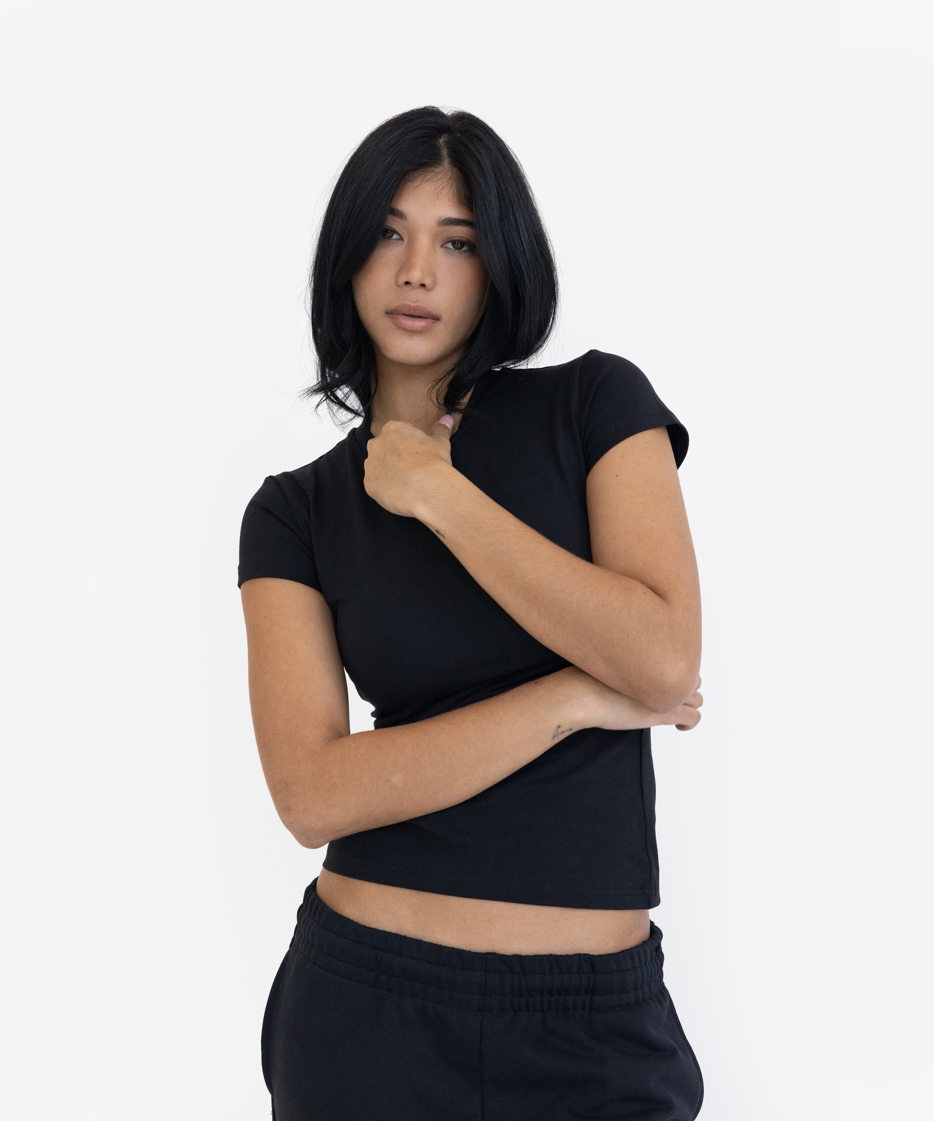 Essentials Fitted Short Sleeve T-Shirt - cescie 