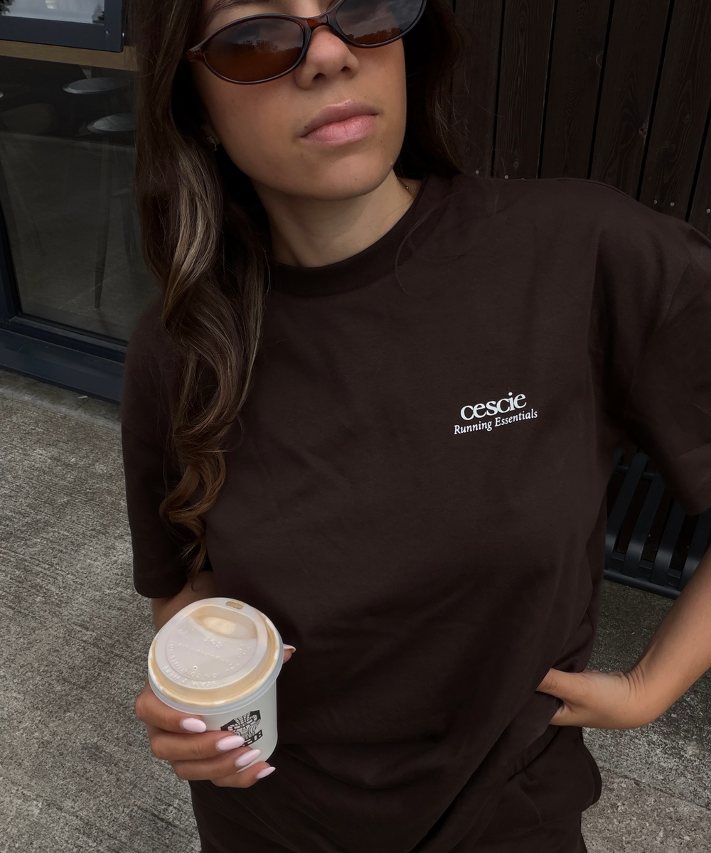 Running Essentials Oversized T-Shirt Deep Brown